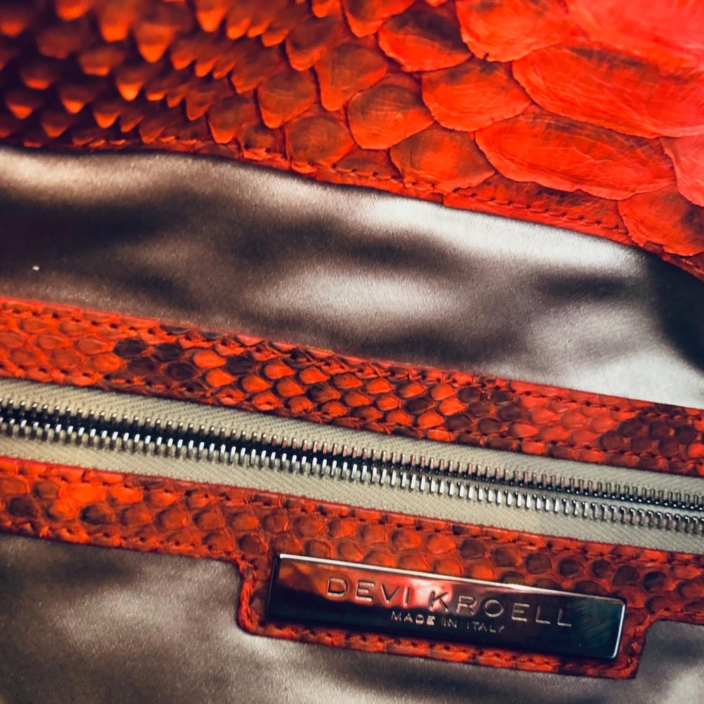 Devi Kroell Python Embossed Leather Shoulder Handb - image 5